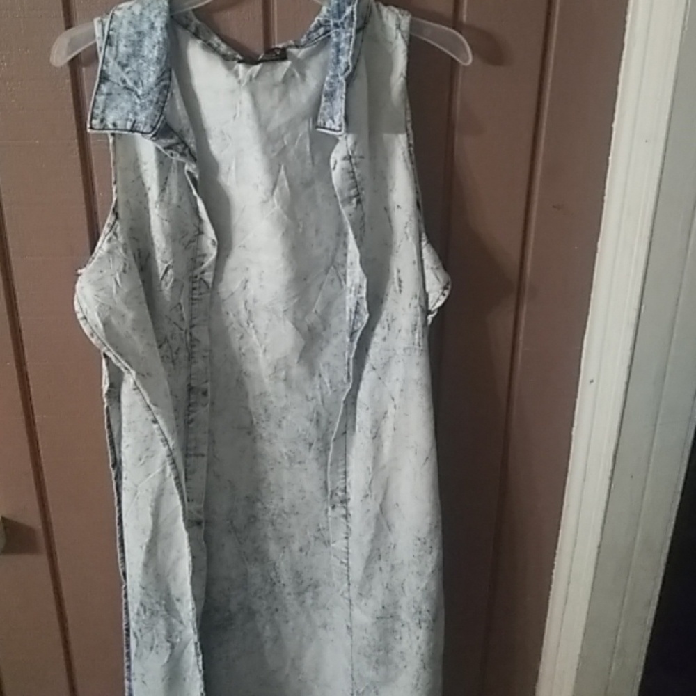 Long denim vest